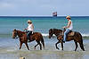 Horseback Riders at Malmok Beach