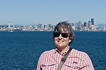 Ellen on Ferry from Bainbridge Island to Seattle