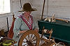 Spinning in McConnell House in Historic Brattonsville