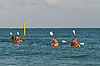 Family in Sea Kayaks