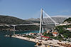 Leaving Dubrovnik past Franjo Tudjman Bridge