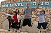 Family at Sea Level on Route 1 to Dead Sea