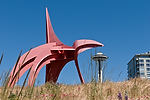 The Eagle and Space Needle from Olympic Sculpture Park