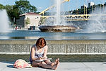 People at Point State Park Fountain