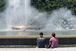 People at Point State Park Fountain