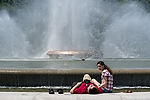 People at Point State Park Fountain